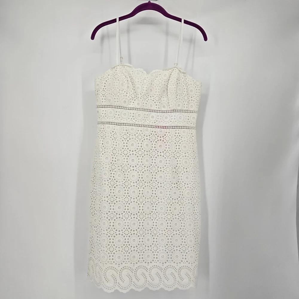 Lilly Pulitzer Jaida Dress White NWT 6 Bridal Shower Mini Short Graduation Dress - Picture 2 of 14